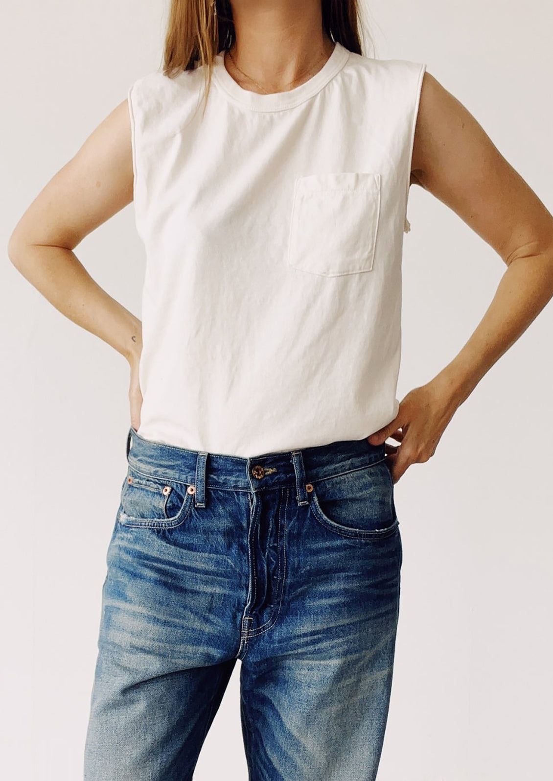 Cotton Muscle Pocket Tank