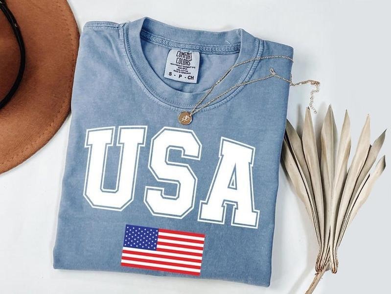 Comfort Colors USA Flag Tshirt,Unique 4th of July Tshirt, USA Flag Tshirt, USA Shirt for 4of July, Independent Day Shirt, Retro Usa Pary