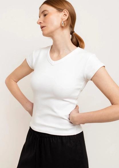 Suzy V-Neck Cotton Tee