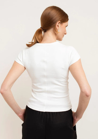 Suzy V-Neck Cotton Tee