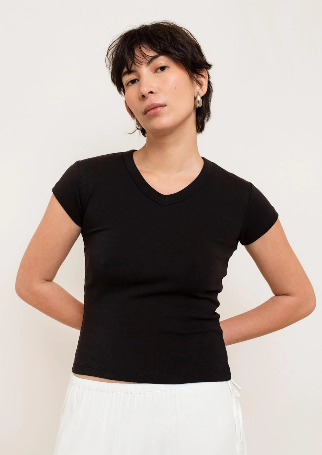 Suzy V-Neck Cotton Tee
