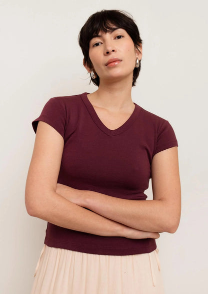 Suzy V-Neck Cotton Tee