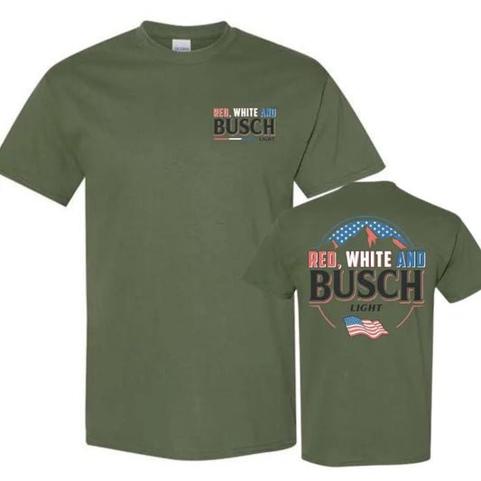 Red White And Busch Light Unisex Colors Shirt, Vintage 4th of July Shirt, Beer Shirt, Independence Day Shirt, Patriotic Party Tee Cotton Full Color ,T-Shirt For Sale 2024 Menswear Top